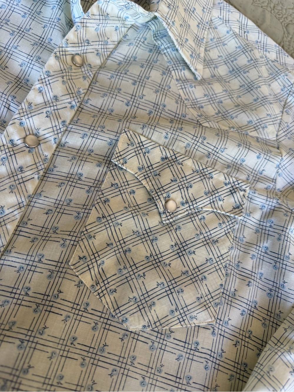 Vintage 70s Miller Western Wear Men’s Pearl Snap Shirt Plaid Cowboy Ranch M - Picture 2 of 11